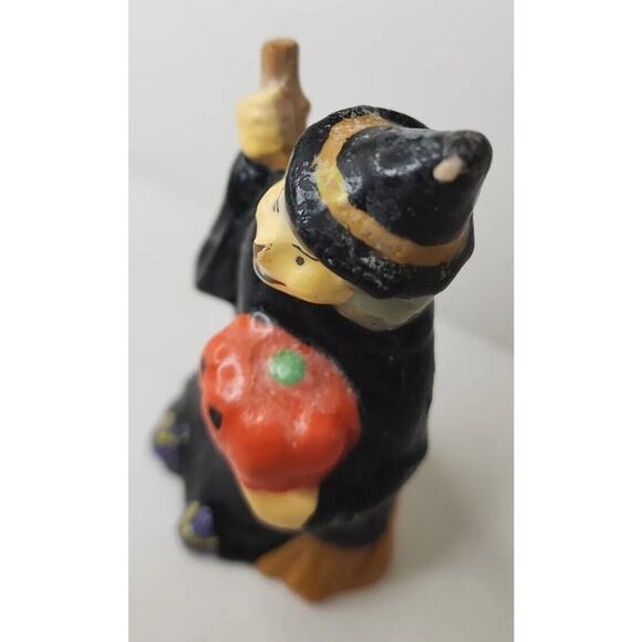 Vintage Creepy Face Witch & Pumpkin Candle 4" SKU H50 - Picture 8 of 8